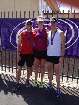 Happy marathon finishers (Hobart's Cadbury marathon, 12 Jan 2014)